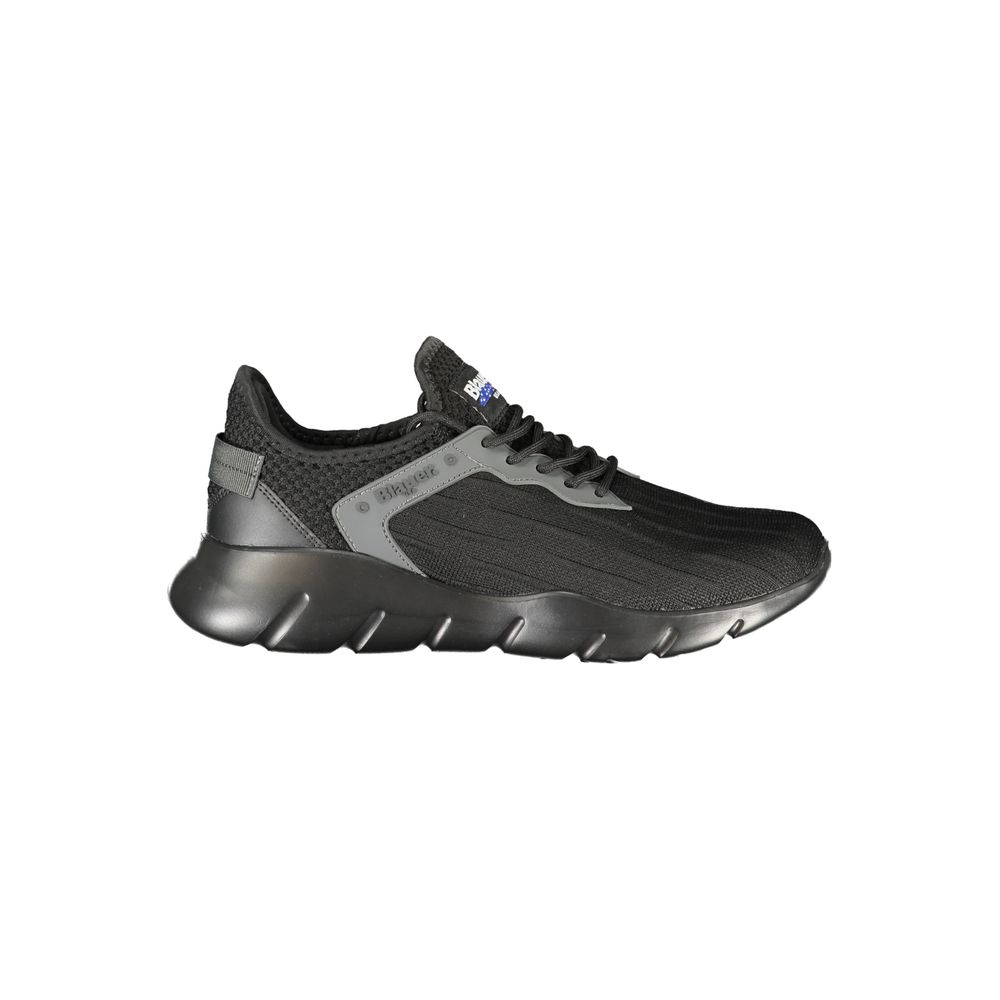 Black Polyester Men Sneaker