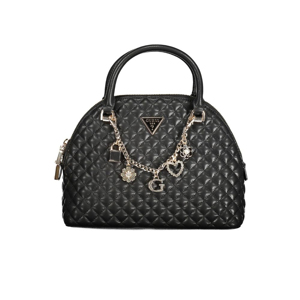 Black Polyurethane Women Handbag