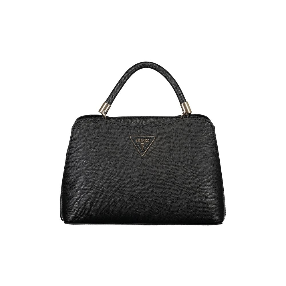 Black Polyurethane Women Handbag