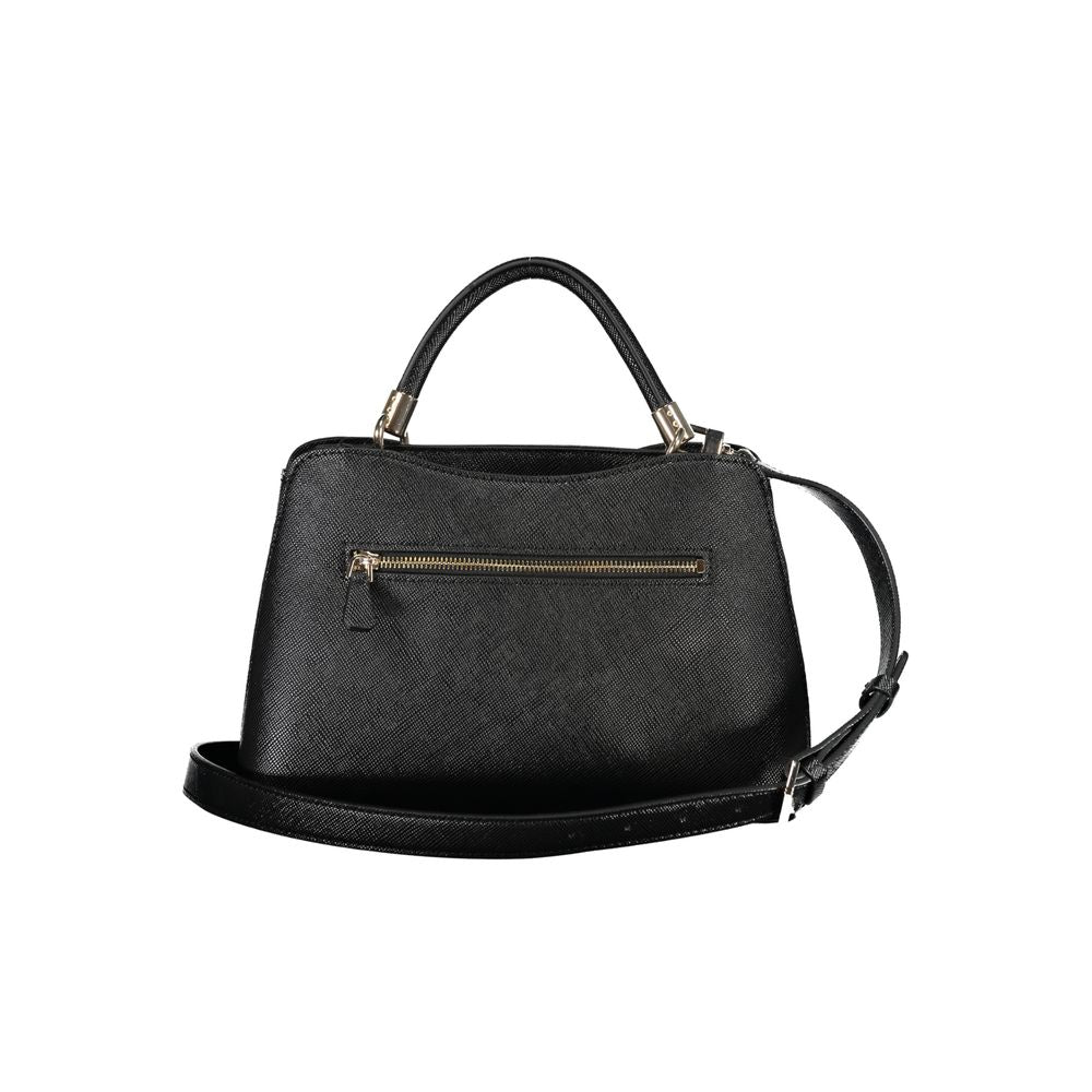 Black Polyurethane Women Handbag