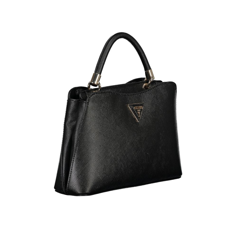 Black Polyurethane Women Handbag