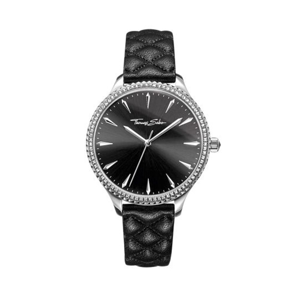 Black Leather Dress Watch