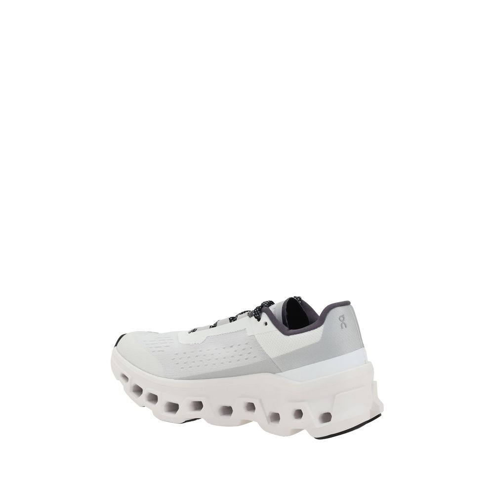White Polyester Athletic Sneakers