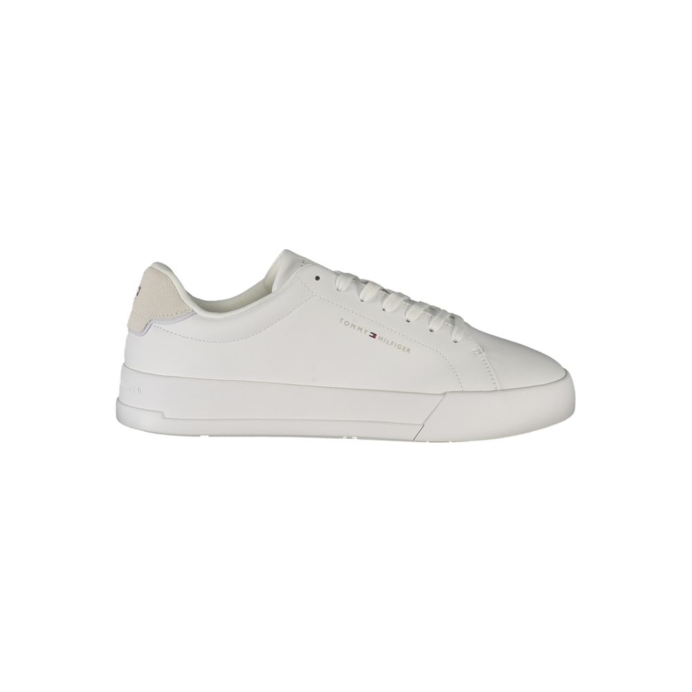 White Polyurethane Men Sneaker