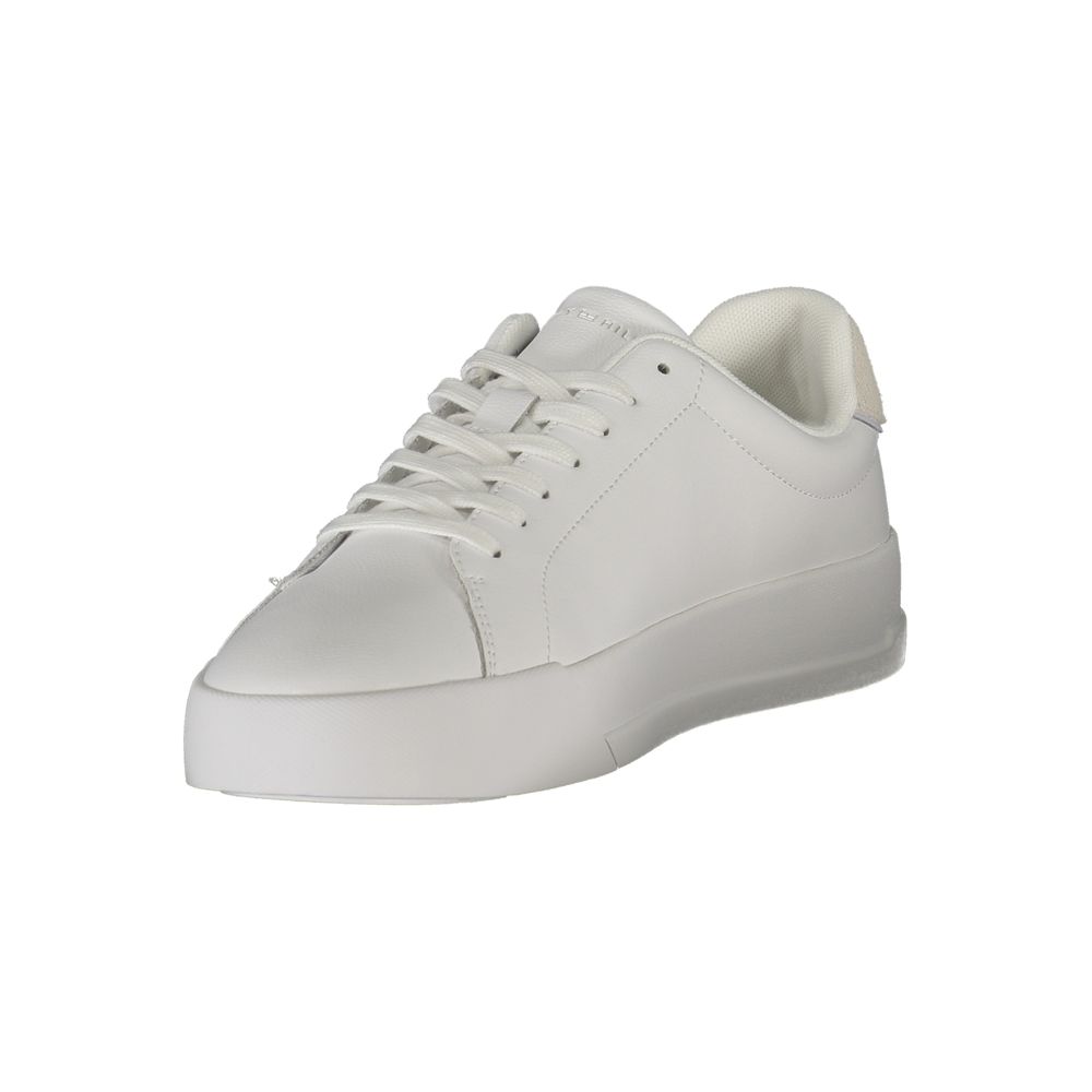 White Polyurethane Men Sneaker