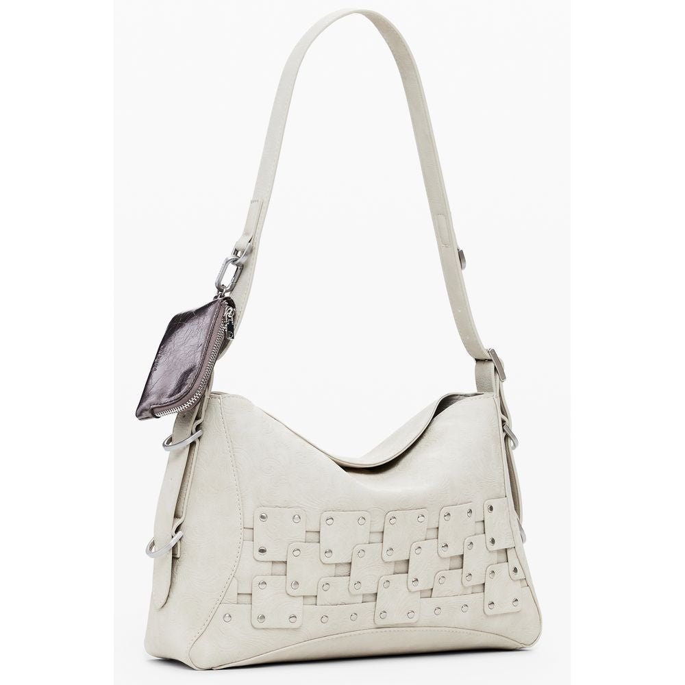 Beige Polyurethane Women's Bag