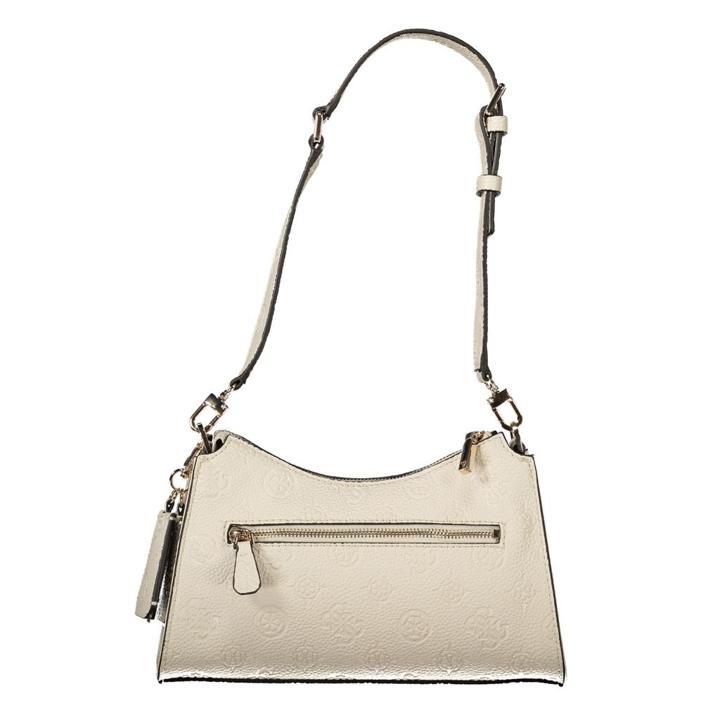 Beige Polyurethane Women's Shoulder Bag