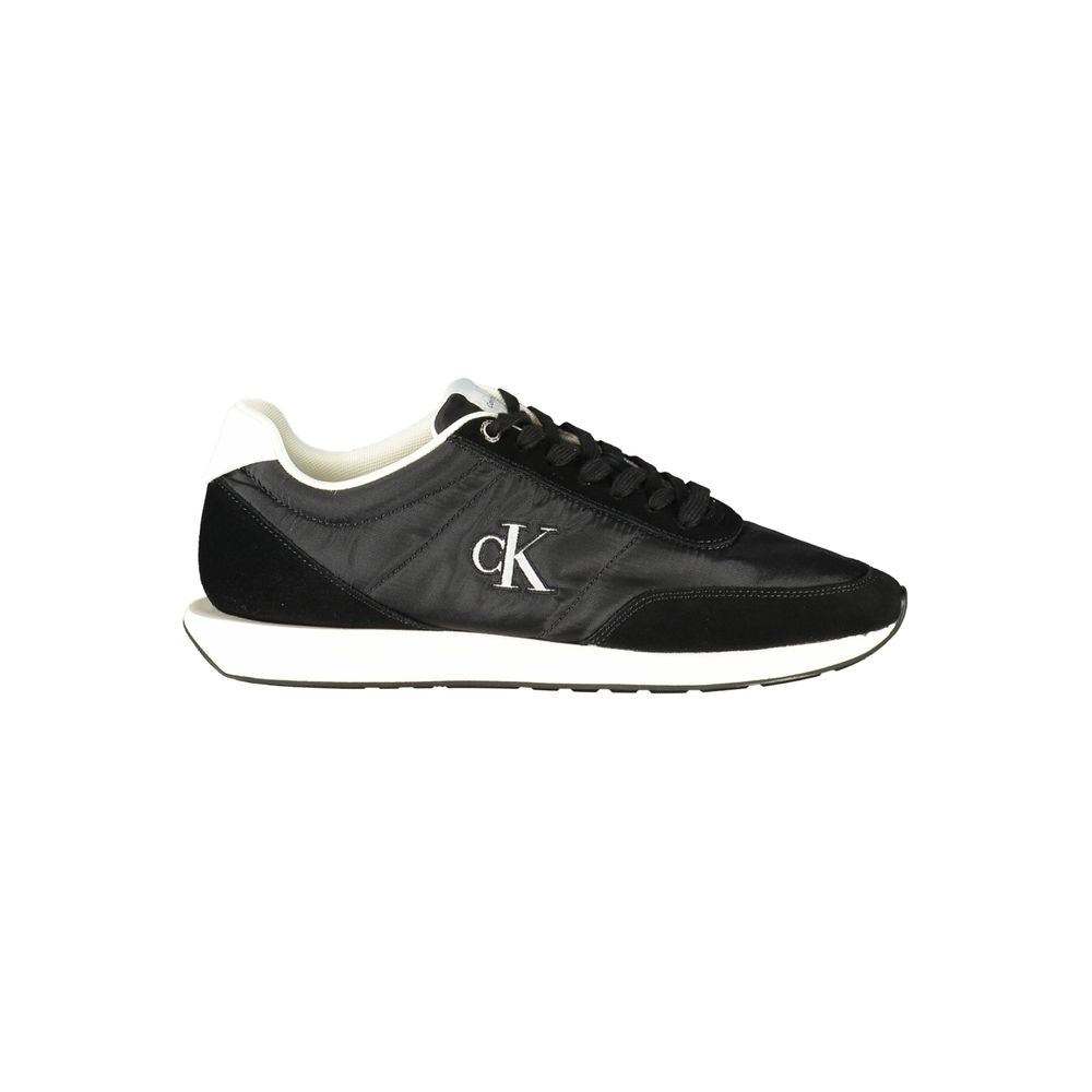 Black Polyester Men Sneaker