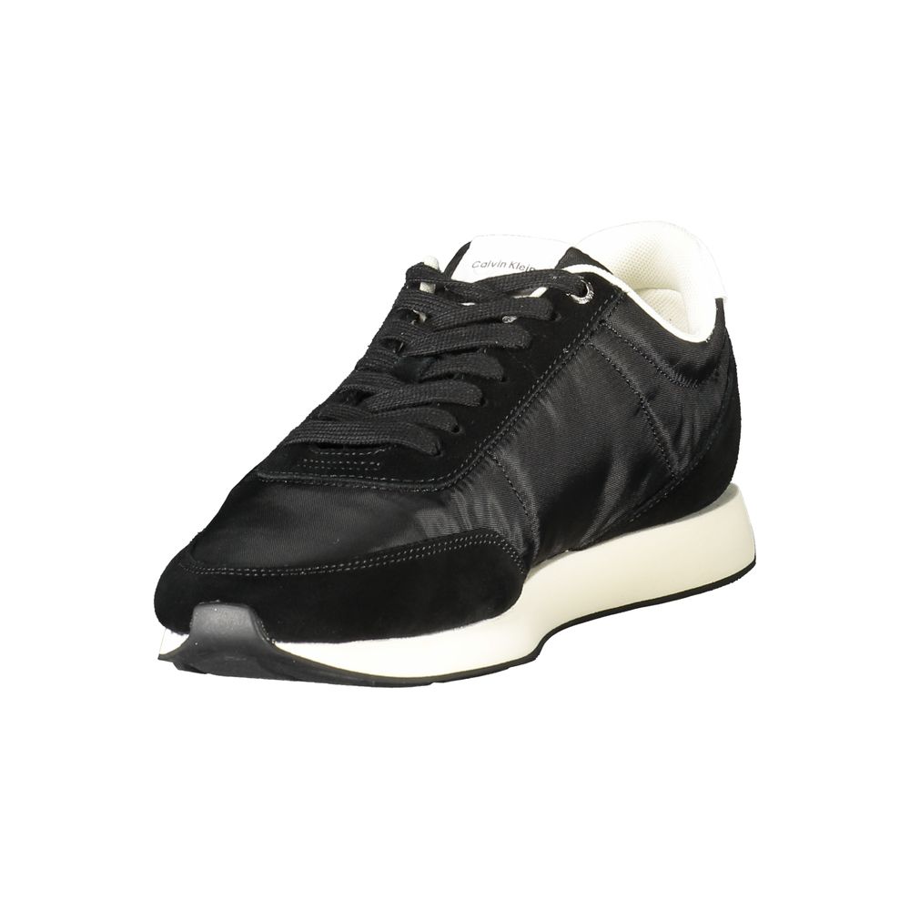 Black Polyester Men Sneaker