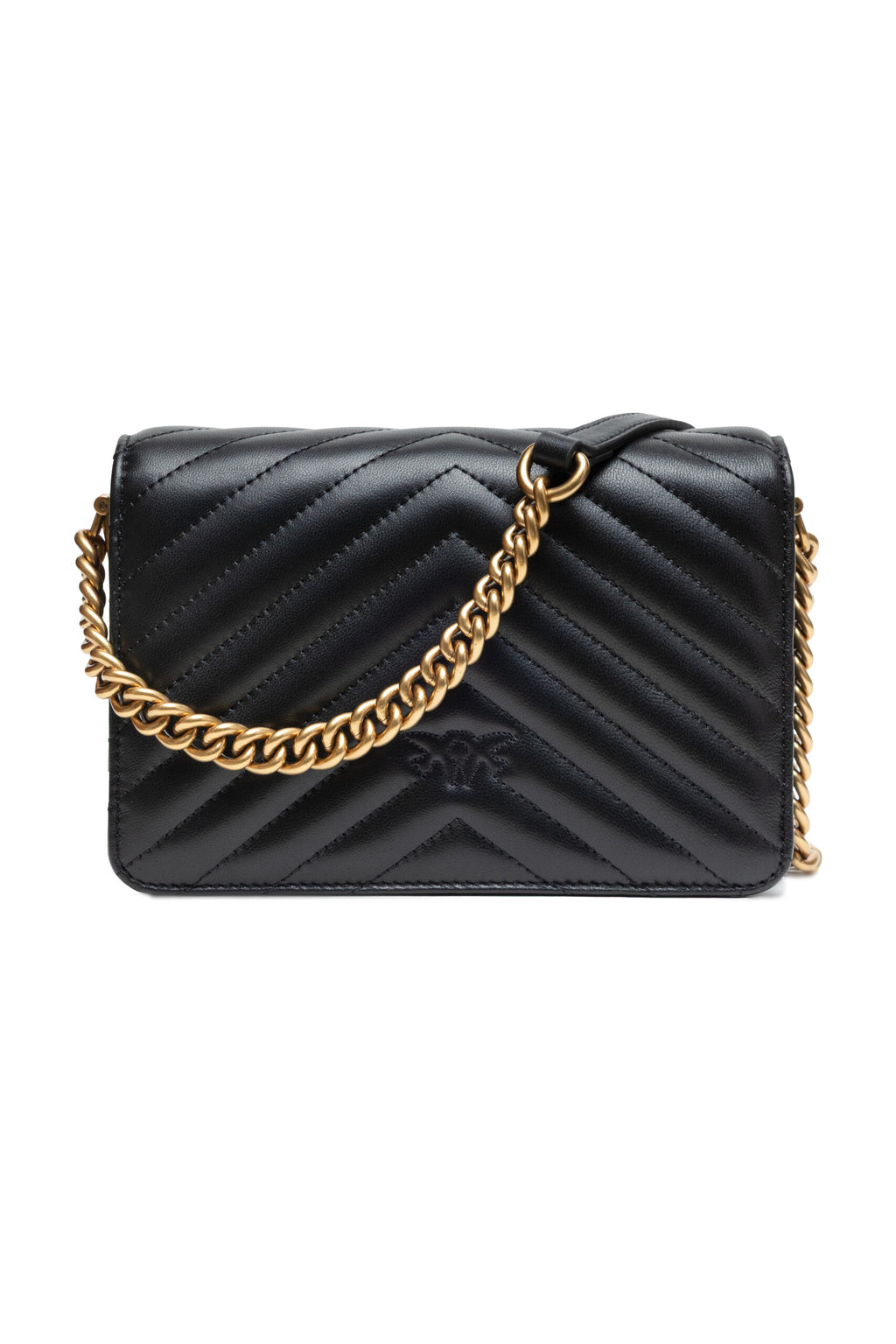 Black Leather Love Click Mini Shoulder Bag