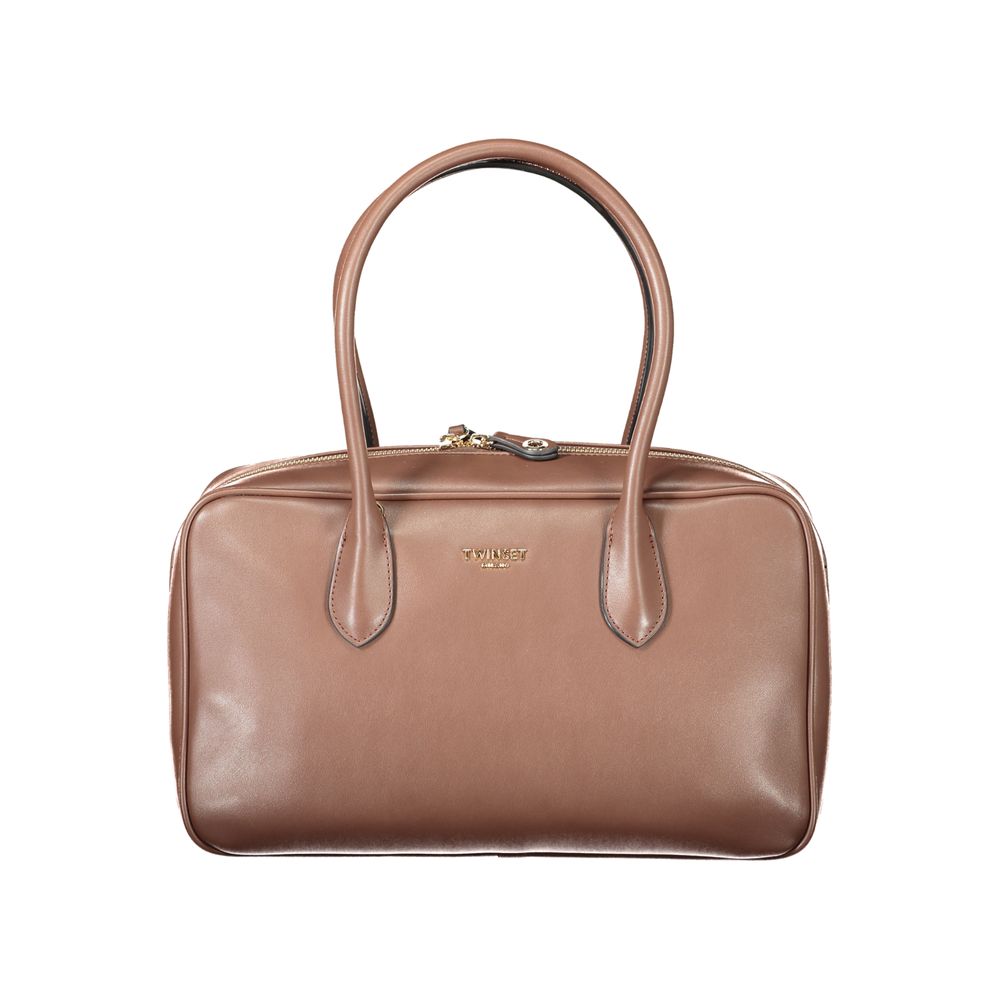 Marrone Polyurethane Women Handbag