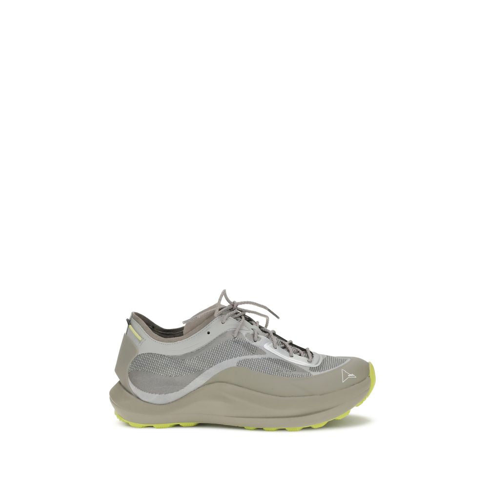 Gray Polyester Athletic Sneakers