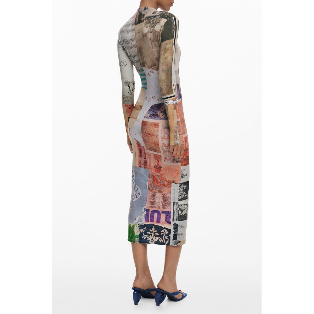 Beige Viscosa Women Dress