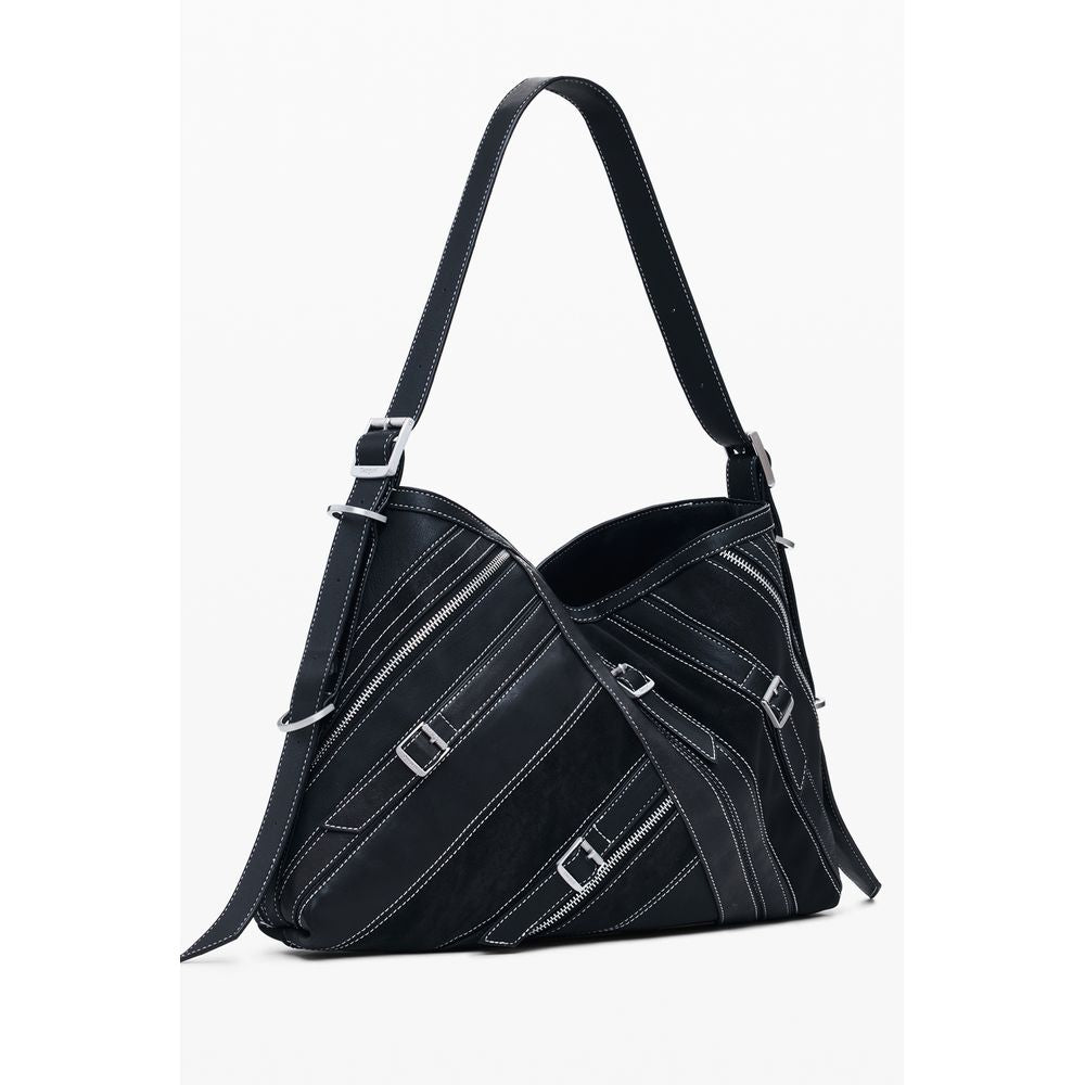 Nero Polyurethane Women Shoulder Bag