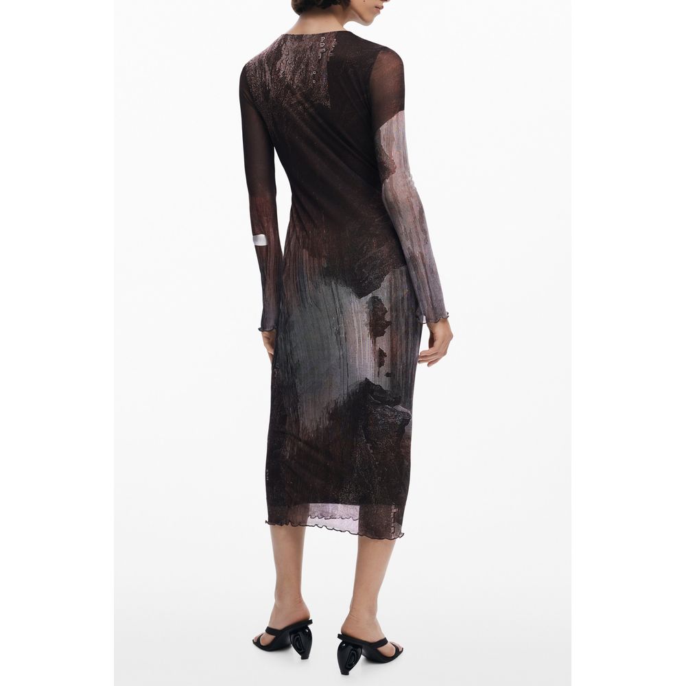 Marrone Polyester Women Dress