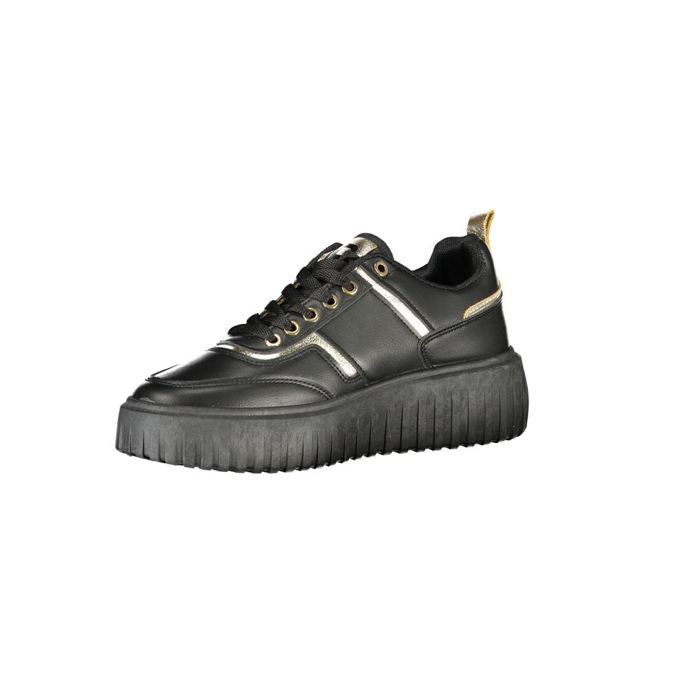 Black Polyester Women Sneaker