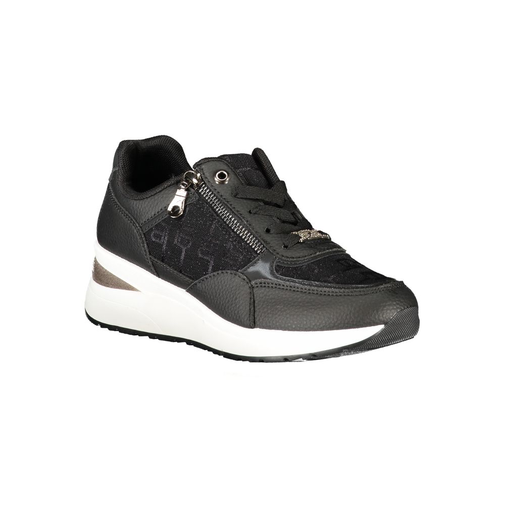 Black Polyurethane Women Sneaker