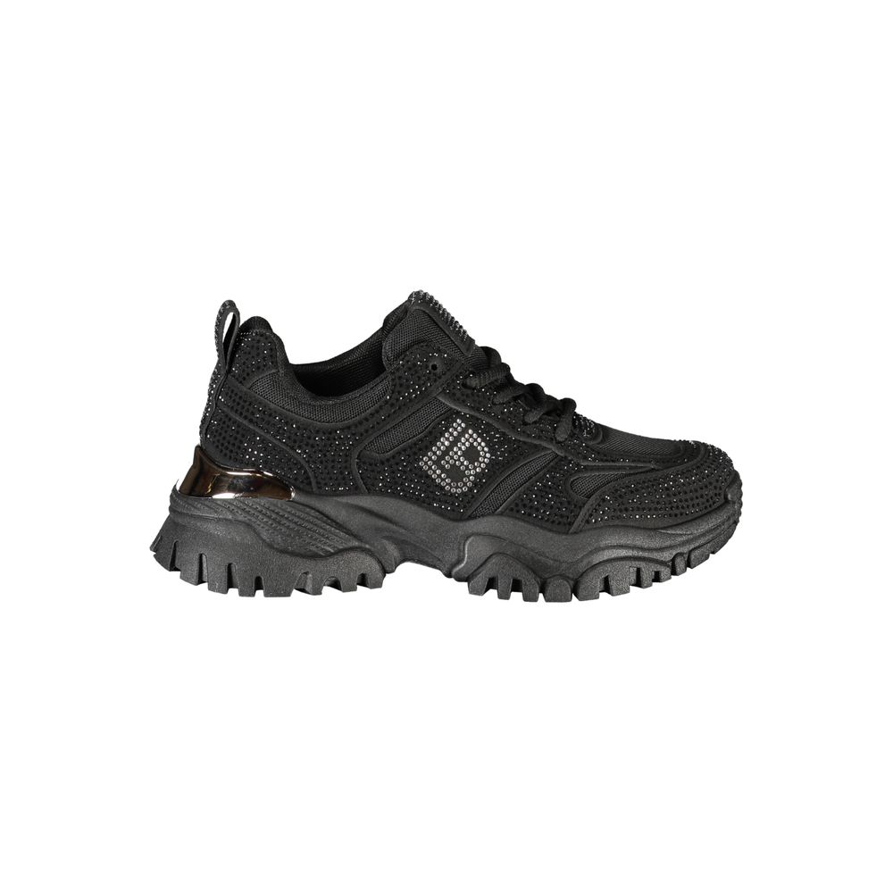 Black Polyurethane Women Sneaker