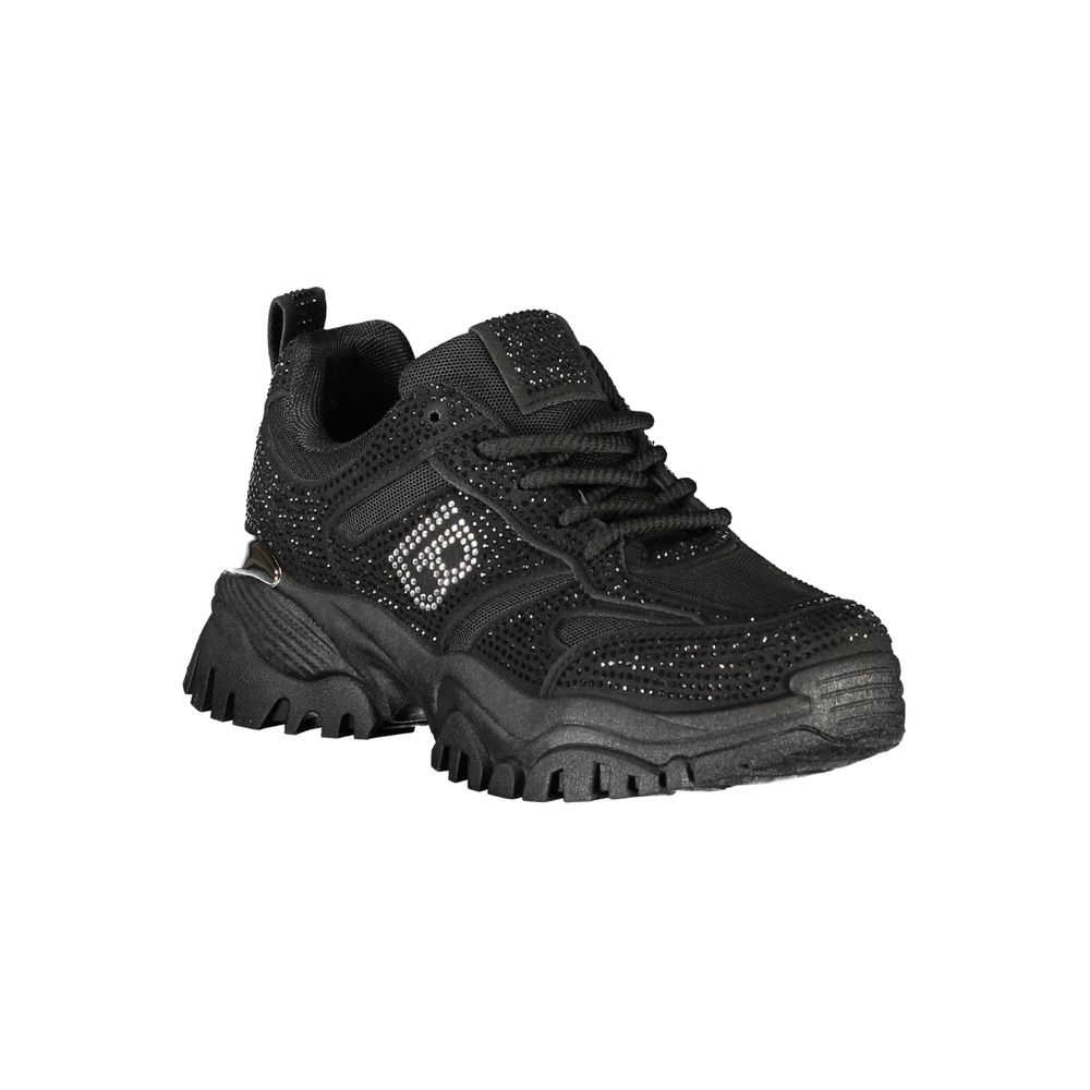 Black Polyurethane Women Sneaker