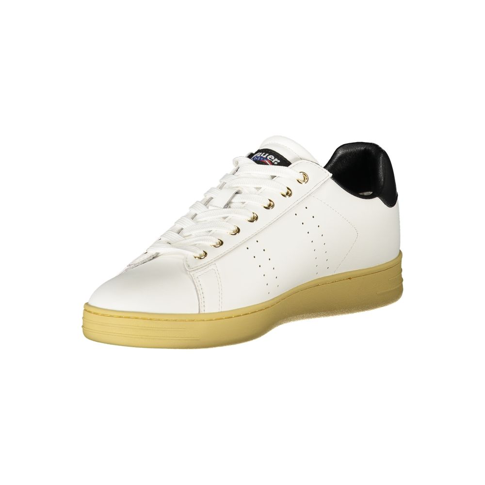 White Polyurethane Men Sneaker