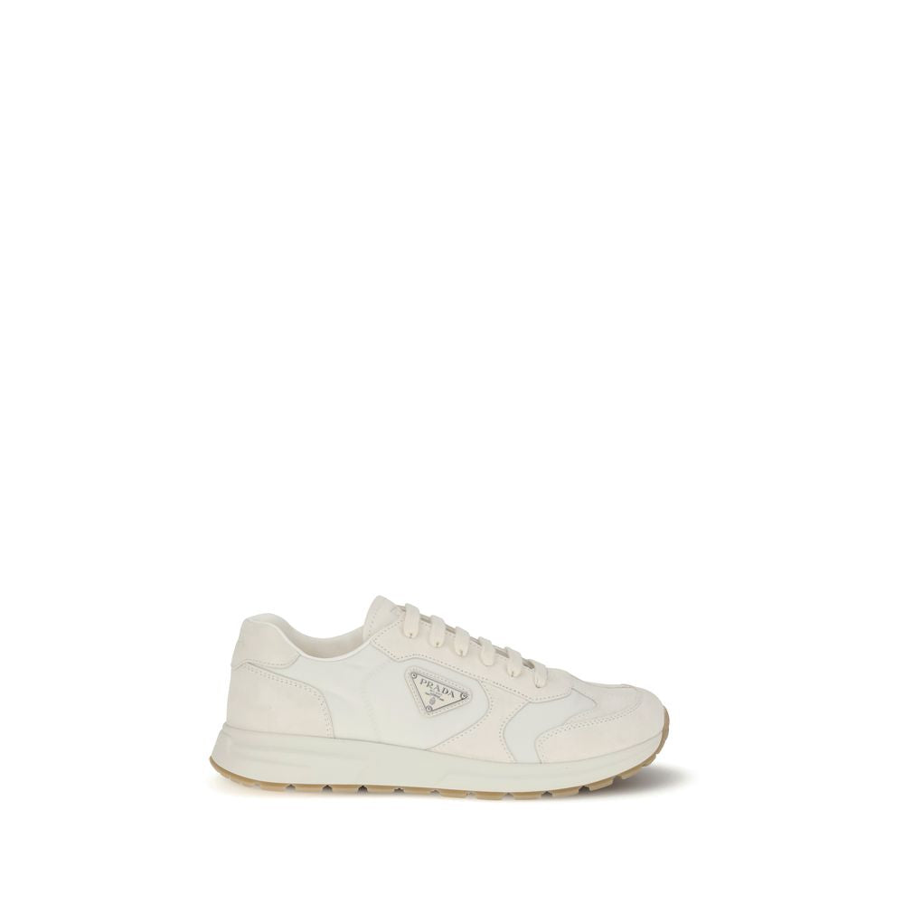 Cream Recycled Polyamide Athletic Sneakers