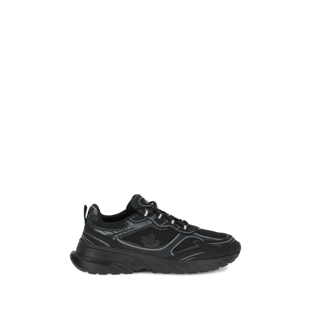 Black Calf Leather Bos Taurus Athletic Sneakers