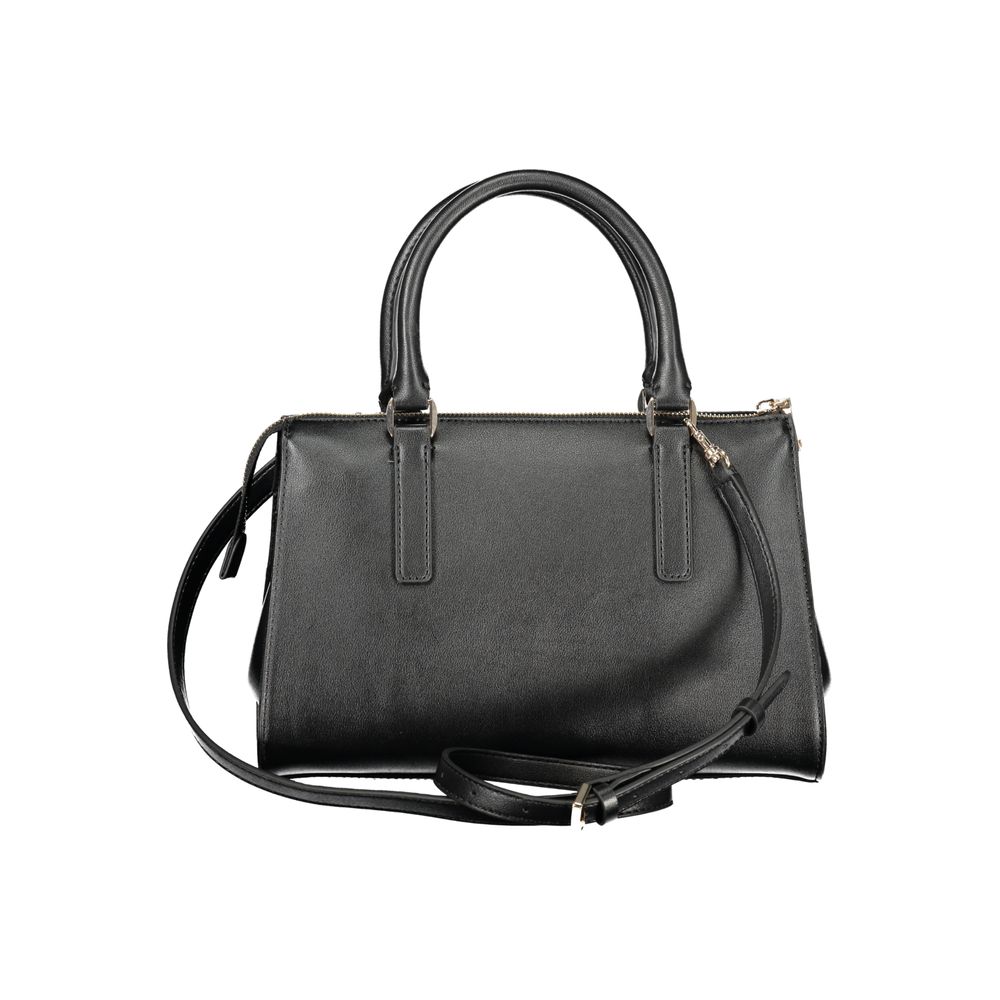 Black Polyurethane Women Handbag
