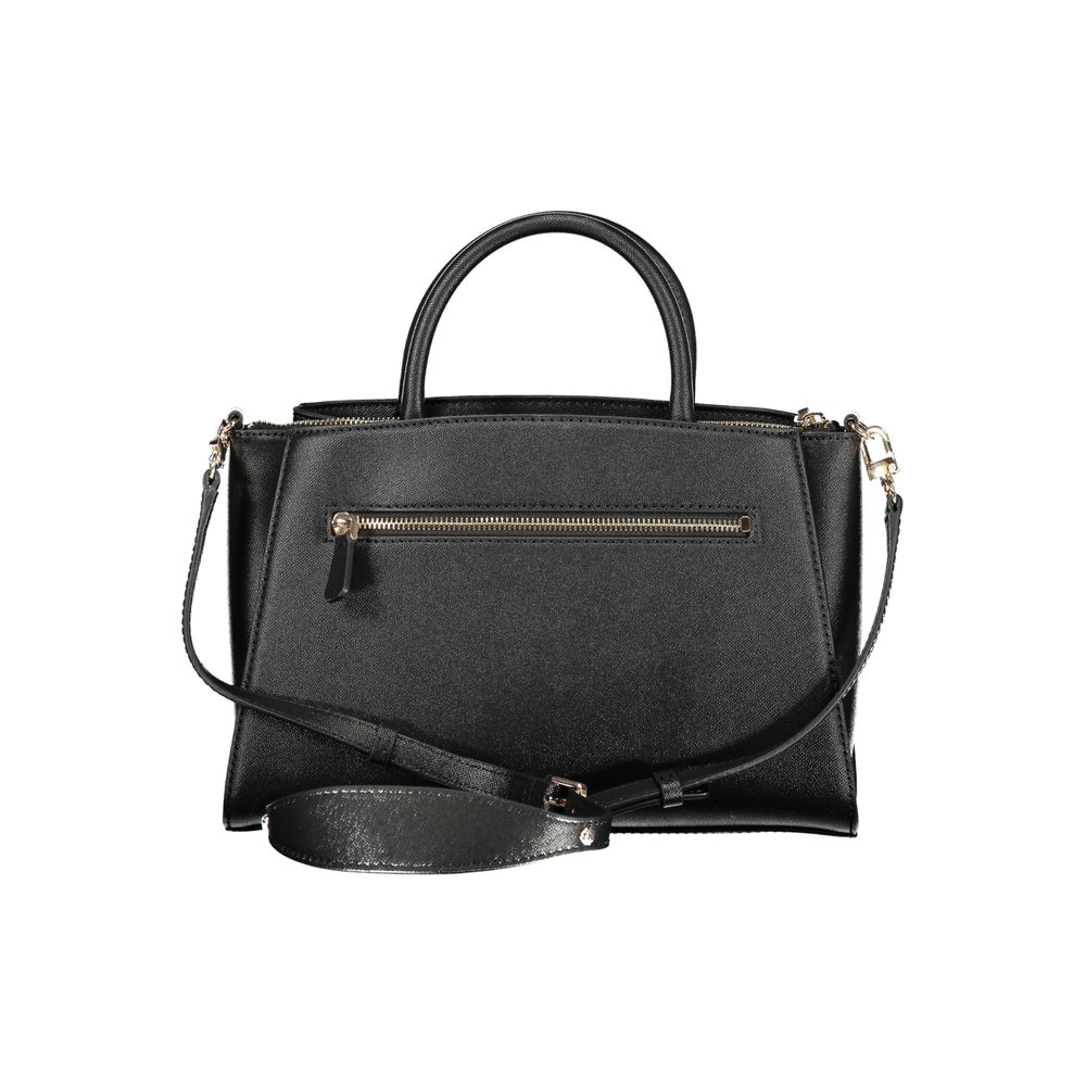 Black Polyurethane Women Handbag