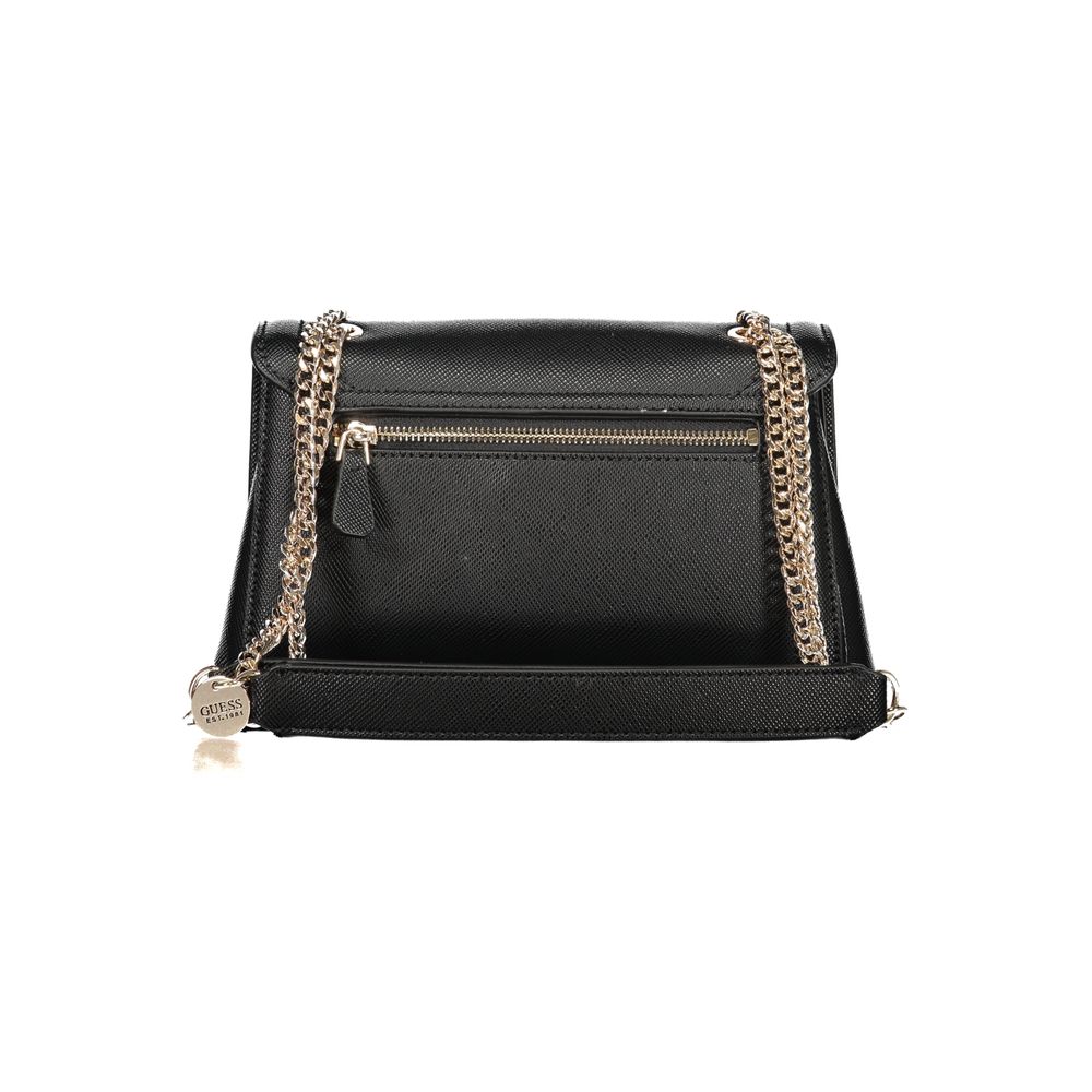 Black Polyurethane Women Handbag