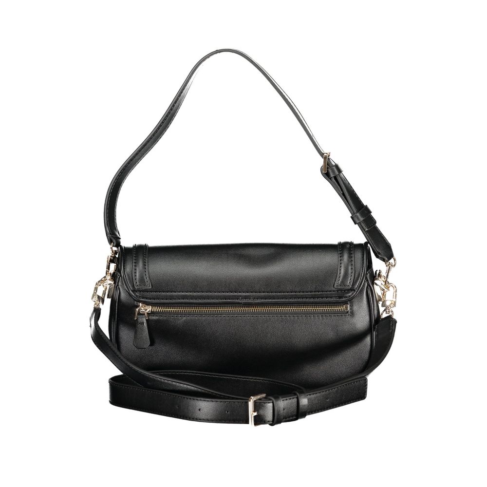 Black Polyurethane Women Handbag