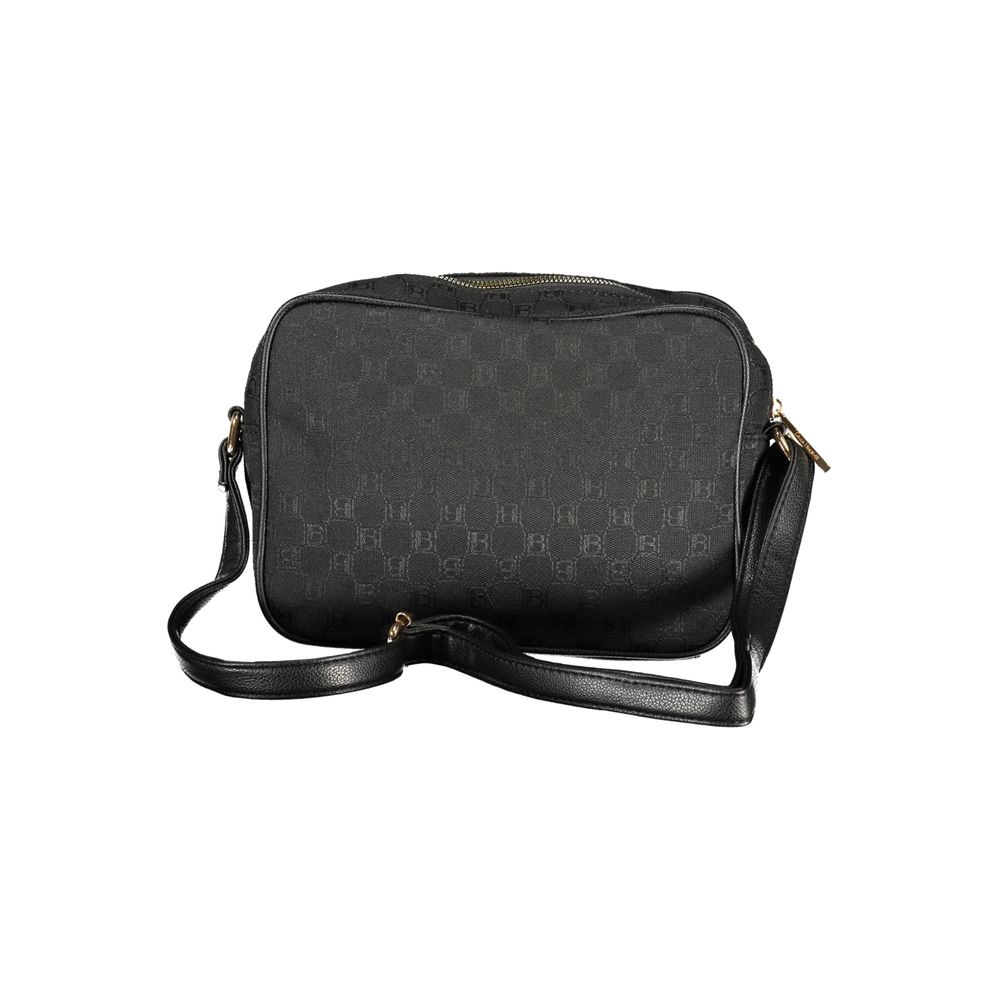 Black Polyester Women Handbag