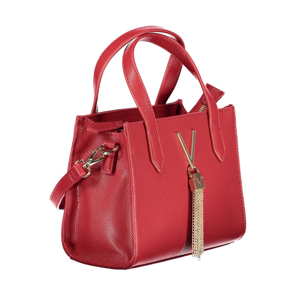 Red Polyurethane Women Handbag