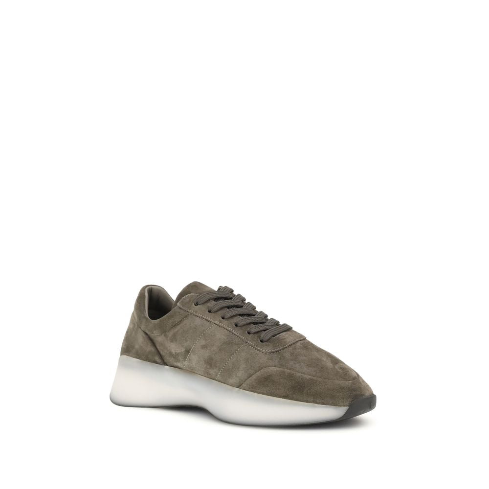 Bicolor Leather Athletic Sneakers