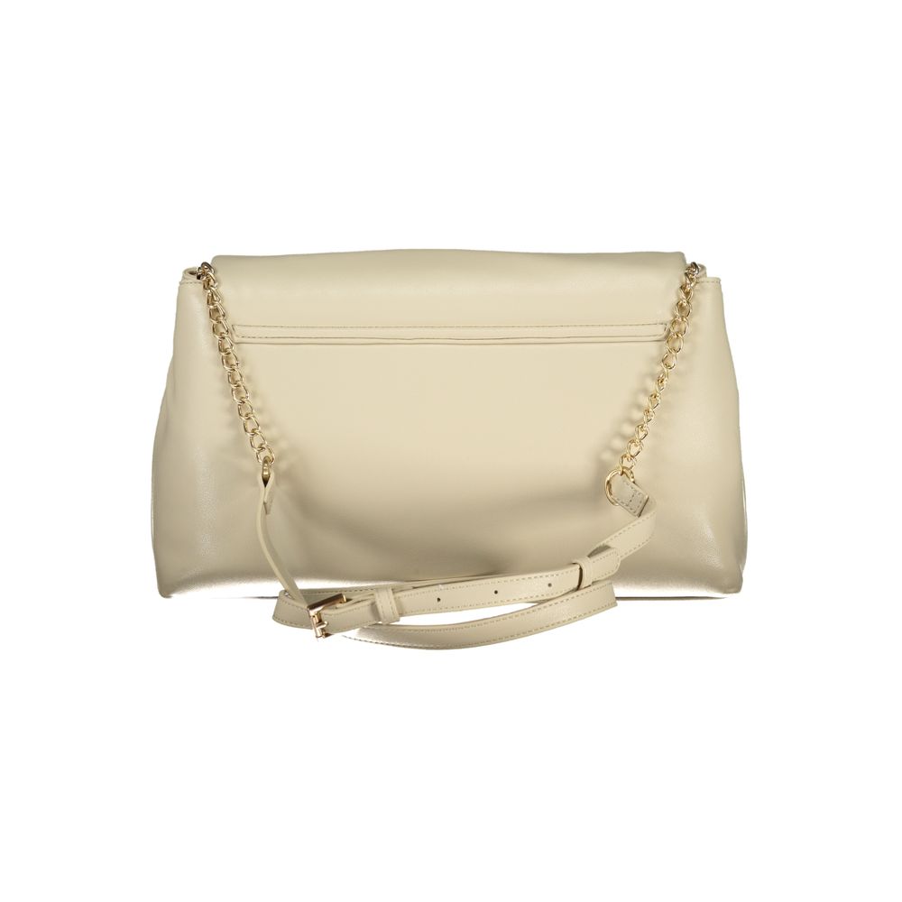 Beige Polyurethane Women Handbag