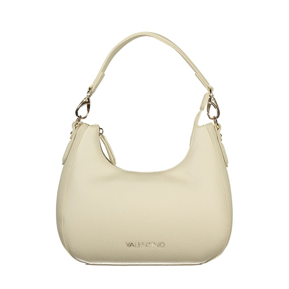 Beige Polyurethane Women Handbag