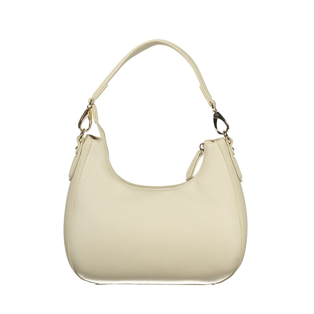 Beige Polyurethane Women Handbag