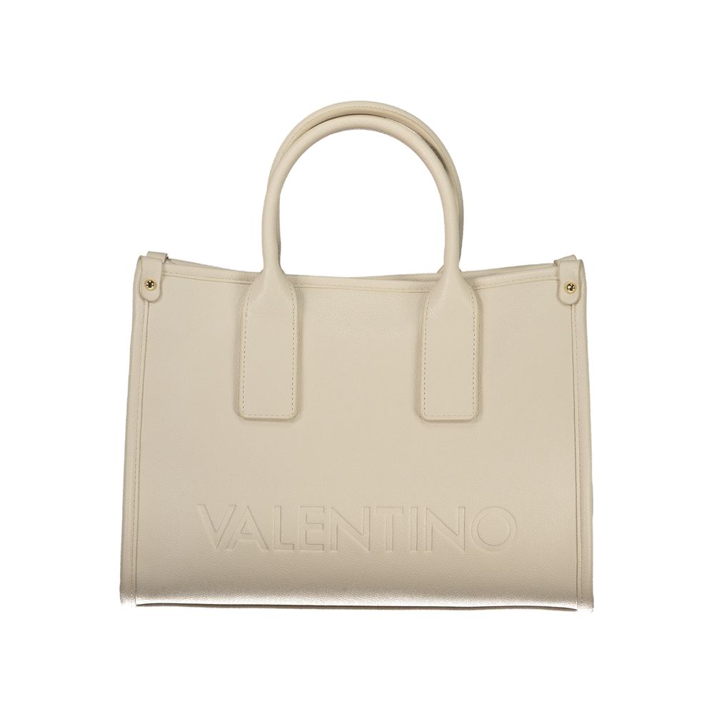 Beige Polyurethane Women Handbag