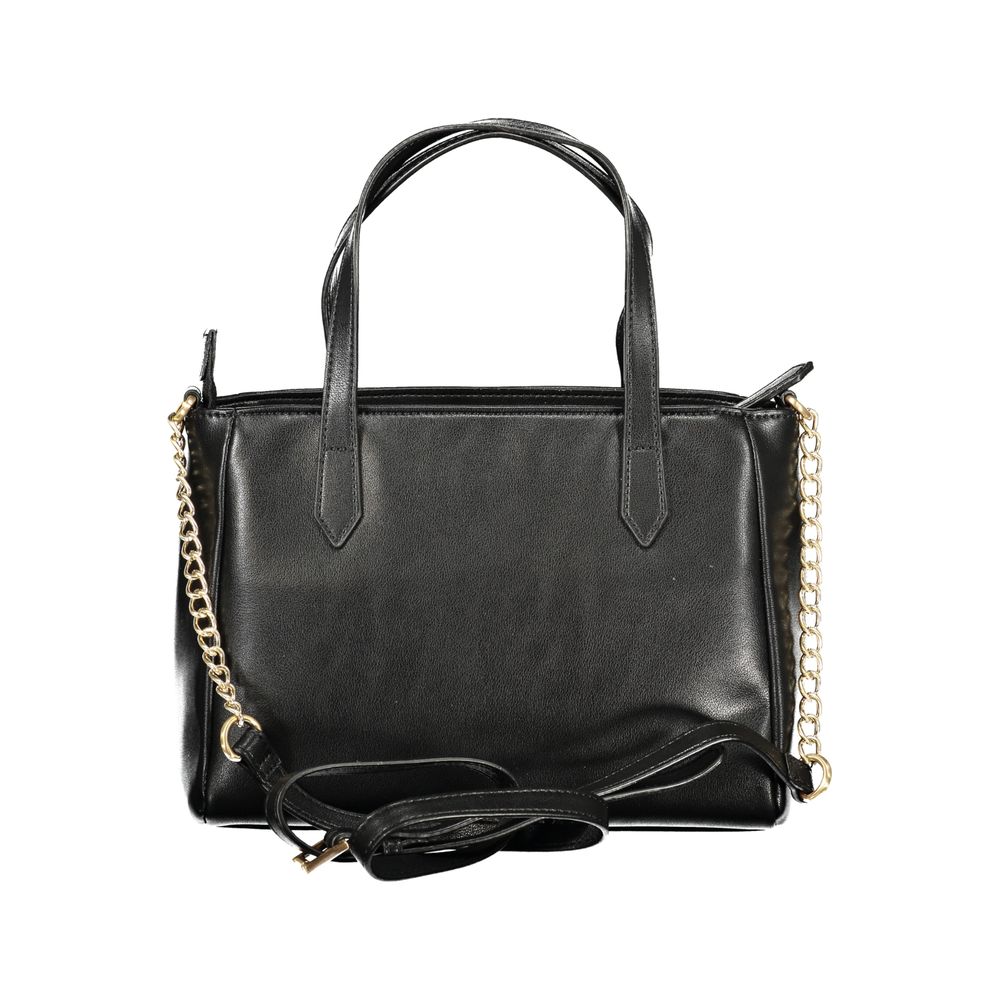 Black Polyurethane Women Handbag