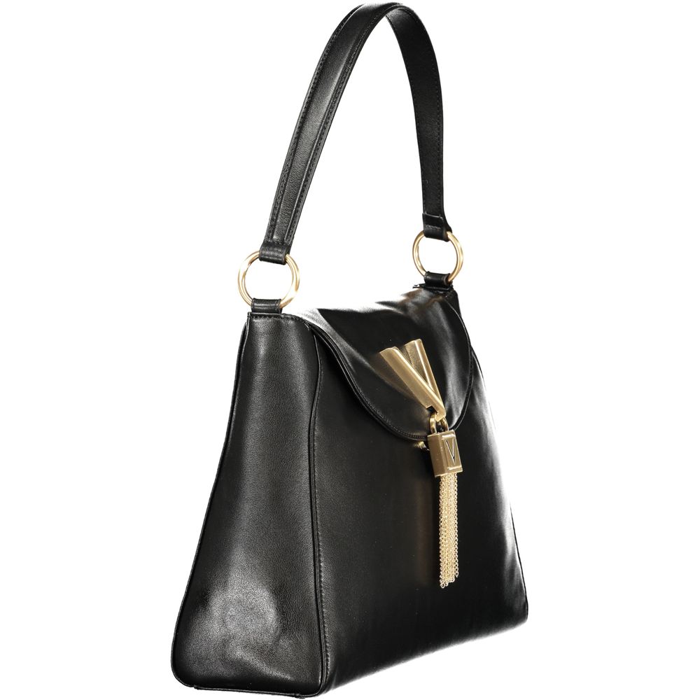 Black Polyurethane Women Shoulder Bag