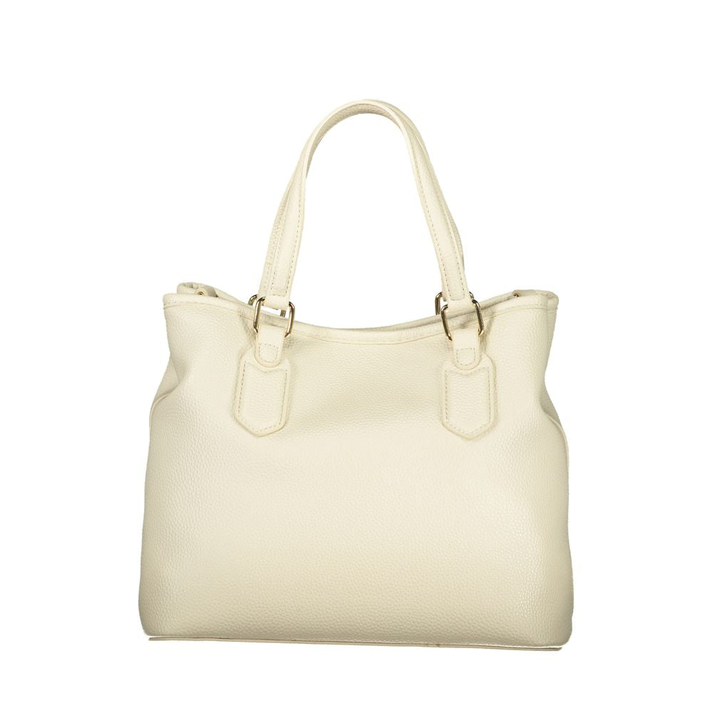 Beige Polyurethane Women Handbag