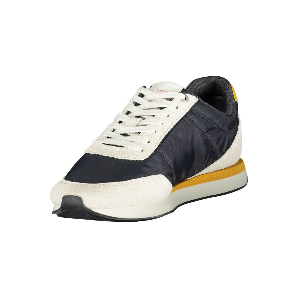Blue Recycled Polyester Men Sneaker