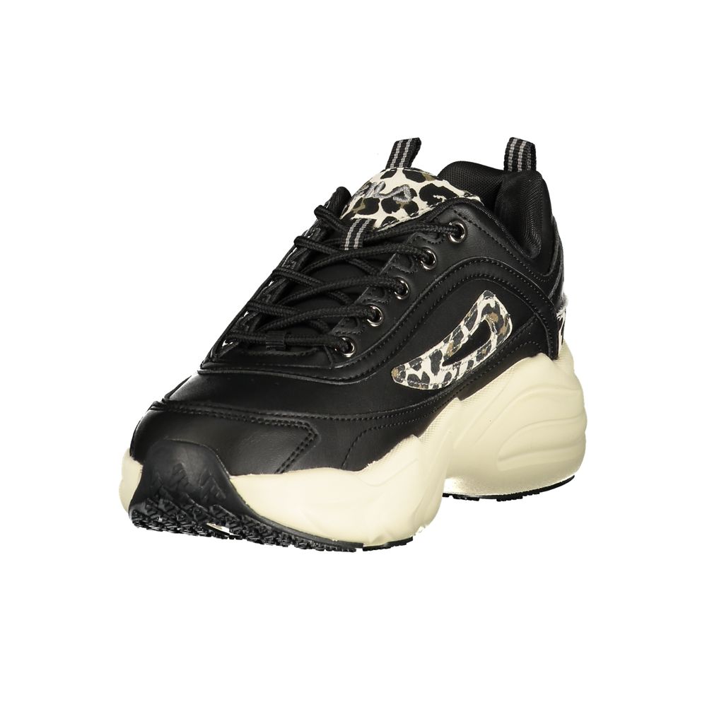 Black Polyurethane Women Sneaker