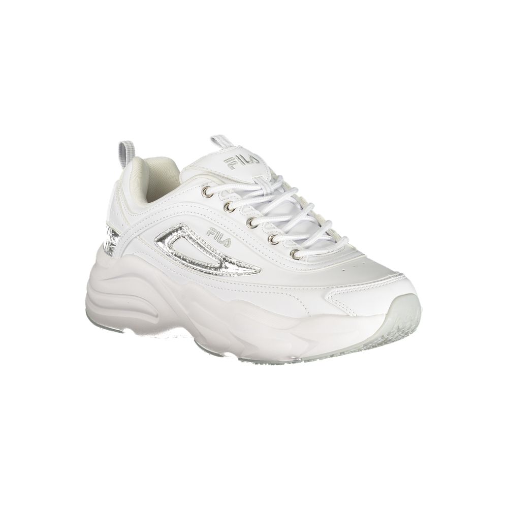 White Polyurethane Women Sneaker