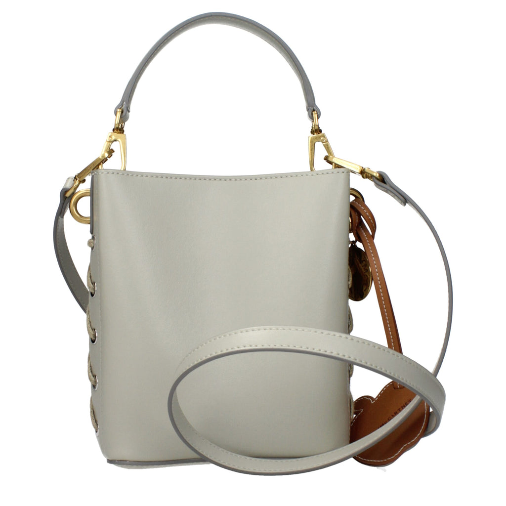 Gray Leather Handbag