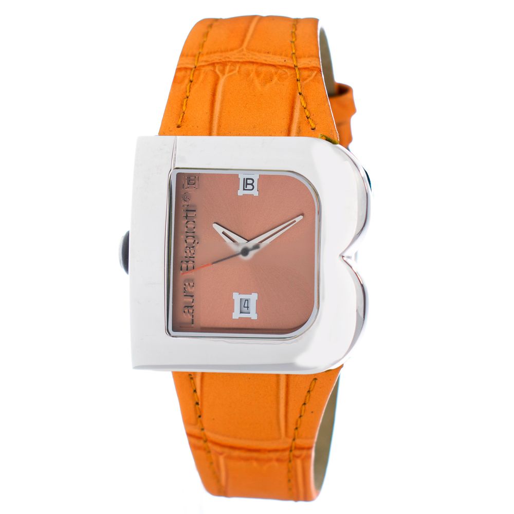 Orange Leather Bracelet Watch