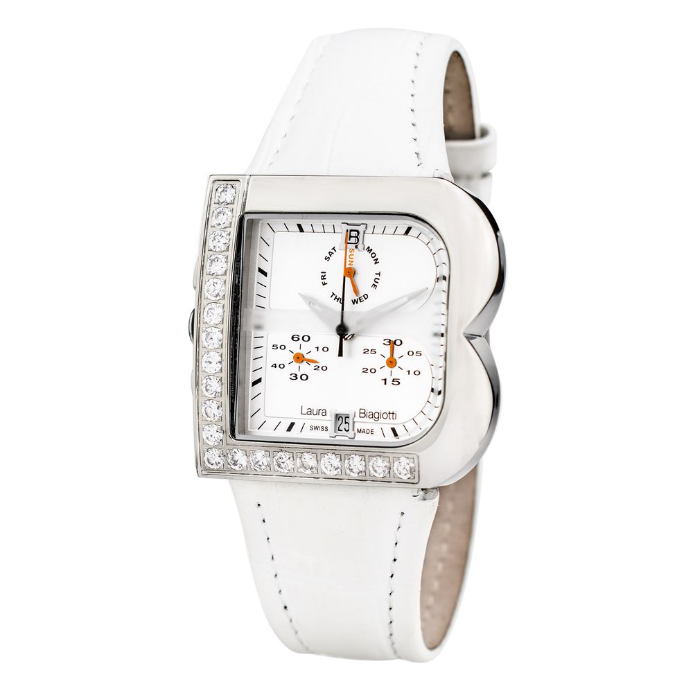 White Leather Dress Watch