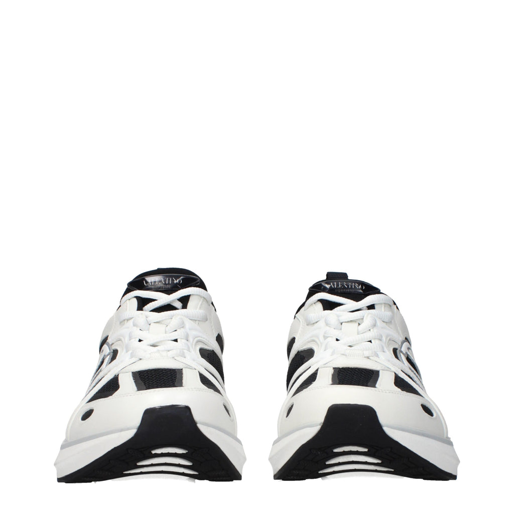 White Fabric Athletic Sneakers