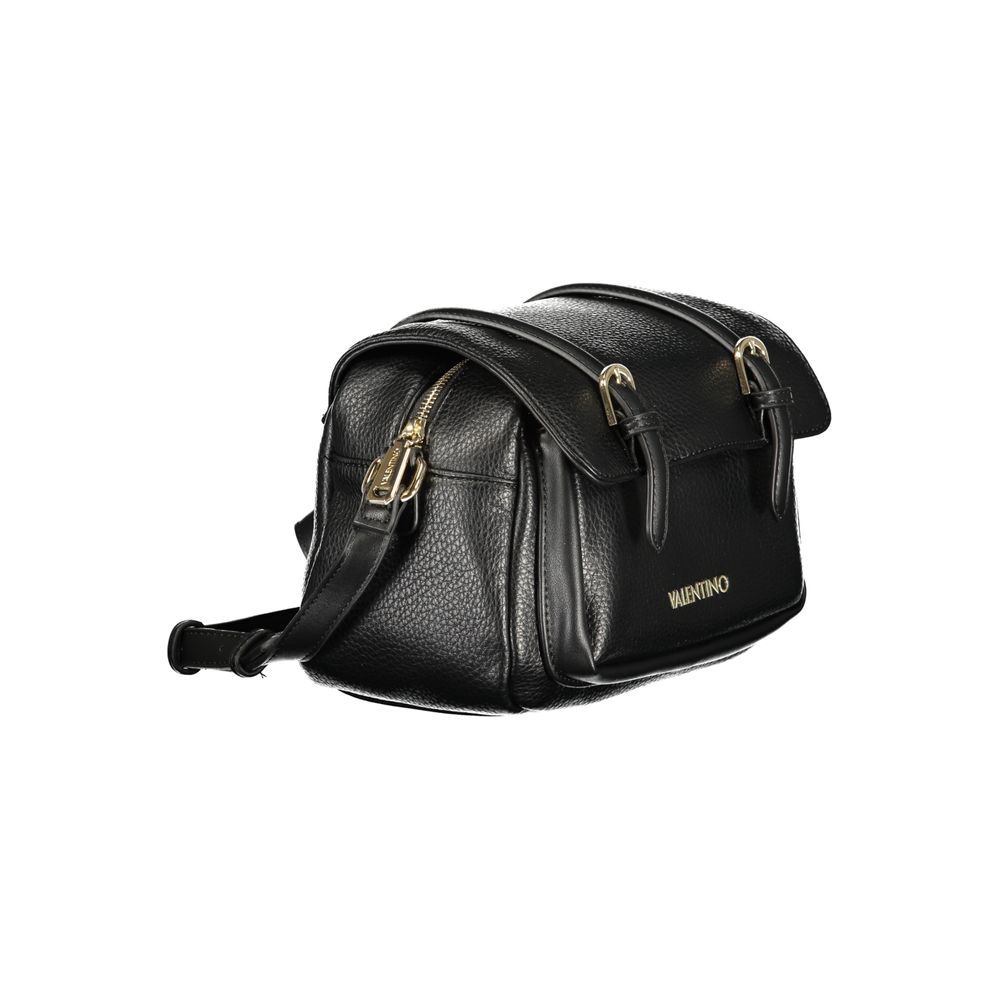 Black Polyurethane Women Shoulder Bag