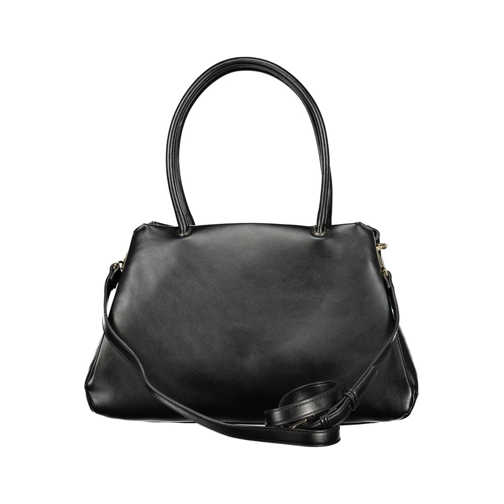 Black Polyurethane Women Handbag