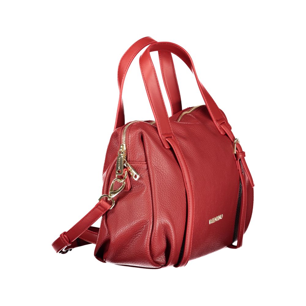 Red Polyurethane Women Handbag
